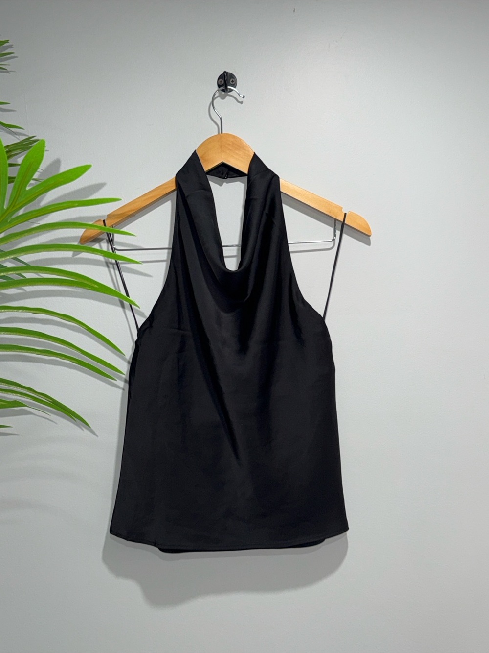 H&M Black Cowl Neck Halter Tank Top
